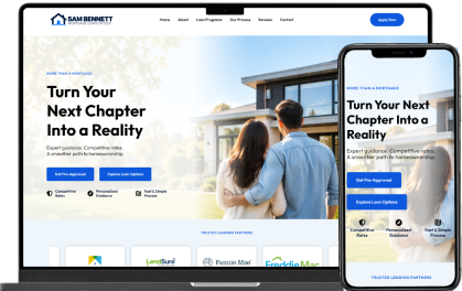 Turn Your Next Chapter Into a Reality mortgage website template