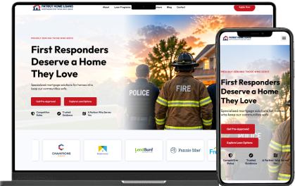 First Responders Deserve a Home They Love mortgage website template
