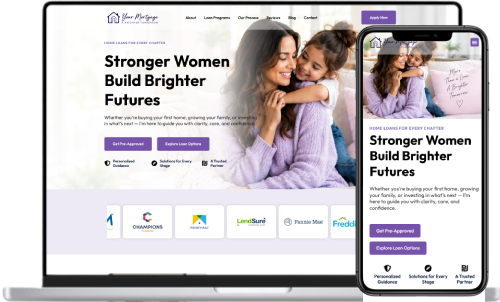 Stronger Women Build Brighter Futures mortgage website template
